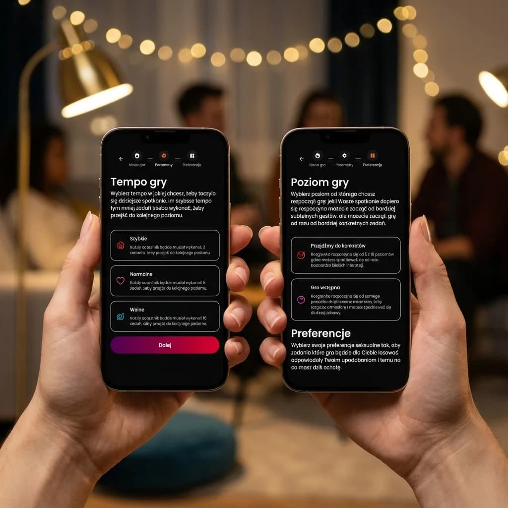 Ekran wyboru scenariusza i tempa gry